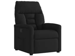 Vidaxl Poltrona Reclinável Tecido Preto