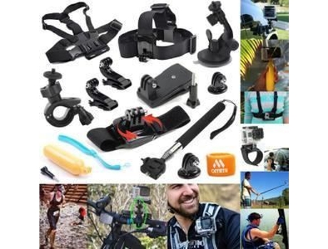 Kit De Acessórios 12 Em 1 Gopro Hero Preto Arnês Suporte Para Ventosa Evala