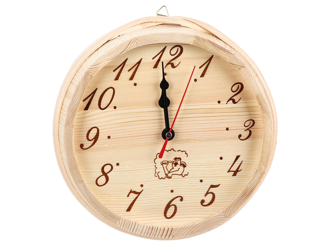 Relógio de Parede para Sauna com Timer e Base de Madeira Resistente ao Calor com Primerox