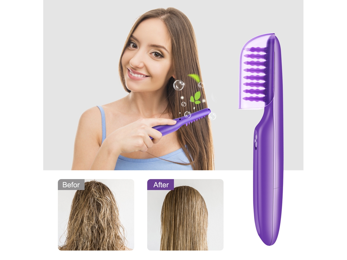 Escova Elétrica Desembaraçadora Pente De Cabelo Desembaraçador Escova De Cabelo Crespo Ondulado Desata Nós Automaticamente*