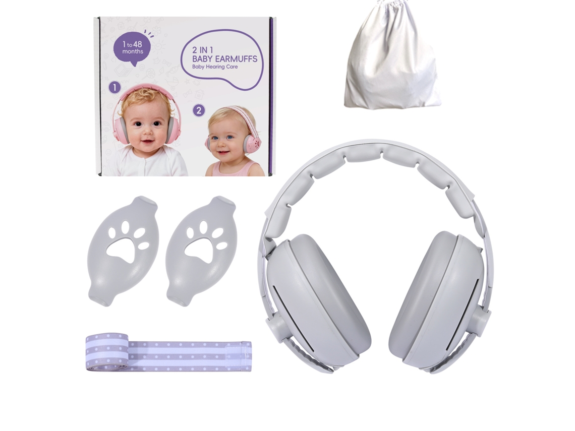 Protetor Auricular 2 Em 1 Anti-ruído Para Bebés E Crianças, Ajustável, Ideal Para Viagens E Sono Tranquilo