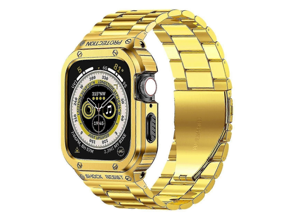 Pulseira De Aço Inoxidável E Capa Protetora, Compatível Com Relógios Apple