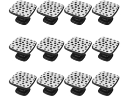 Puxadores Quadrados Para Armários De Cozinha, Puxadores Para Gavetas De Cômoda, 12 Peças, Preto Com Bolinhas Brancas
