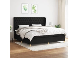 Vidaxl Cama Com Molas/colchão 200x200 Cm Tecido Preto
