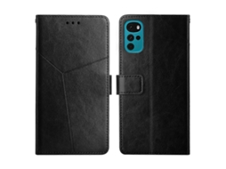 Capa De Couro Flip Horizontal Com Costura Para Motorola Moto G22