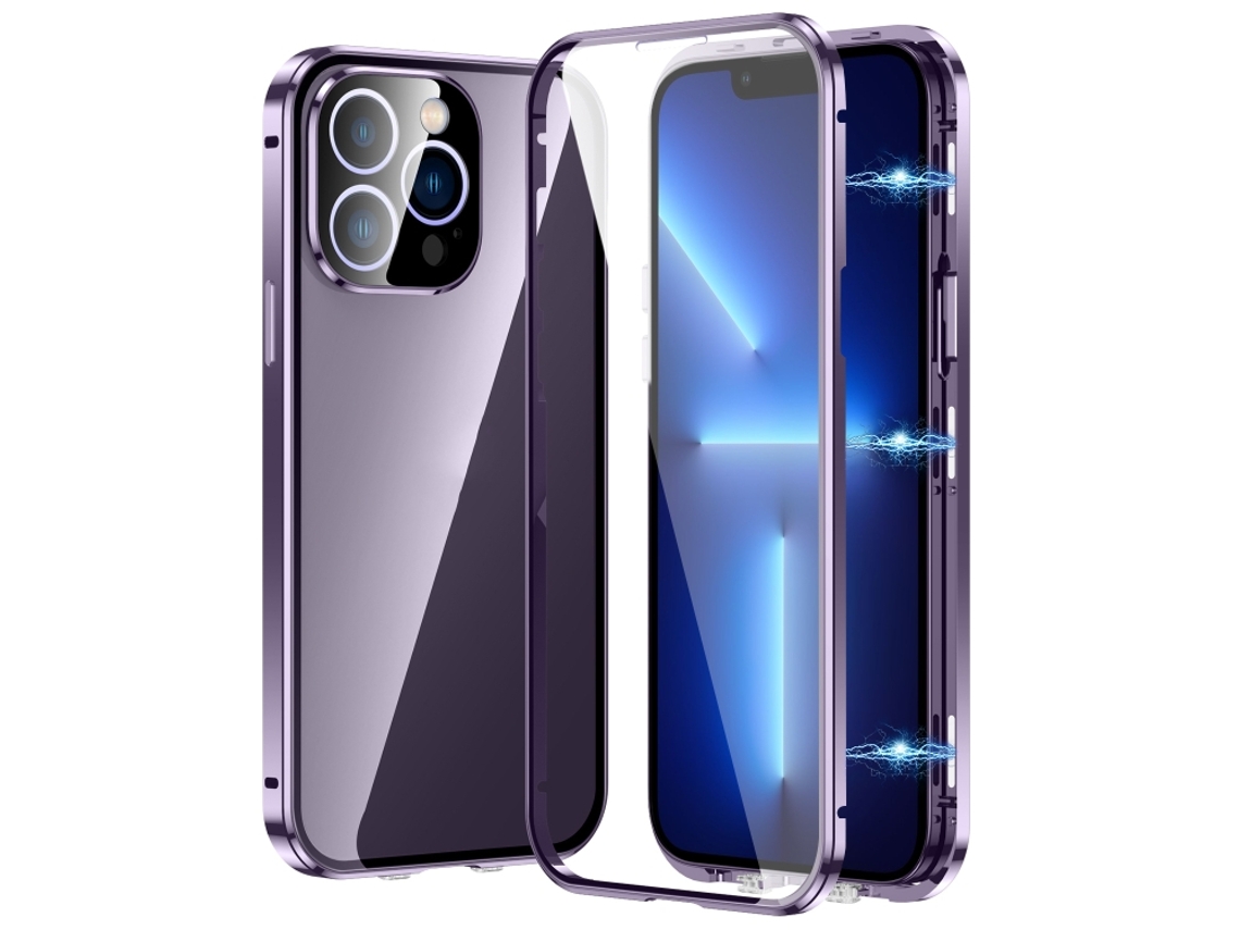Capa De Vidro Temperado Hd Para Iphone 13 Pro - Fecho Magnético Duplo