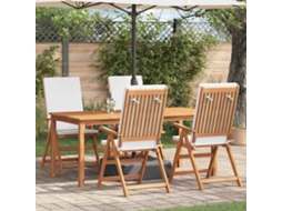 Vidaxl Cadeira De Jardim 4 Unid. Marrom E Branco