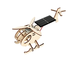 Brinquedo Educativo de Avião Solar de Madeira Diy Modelo Presente para Crianças com Mais de 4 Anos