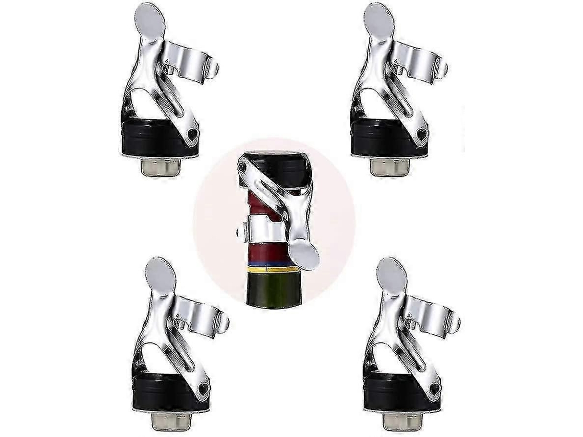 4 Rolhas De Champanhe Em Aço Inox
