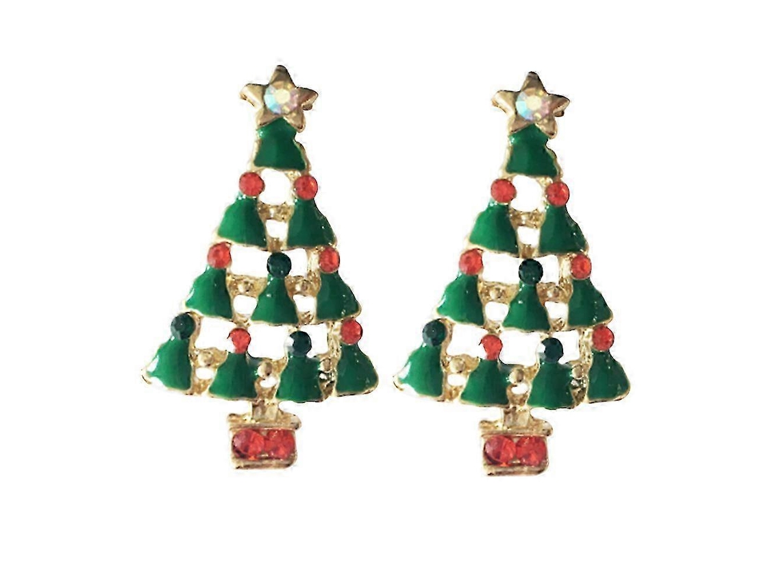 Brincos De Natal Pingentes De Árvore, Com Strass, Para Mulheres, Presente