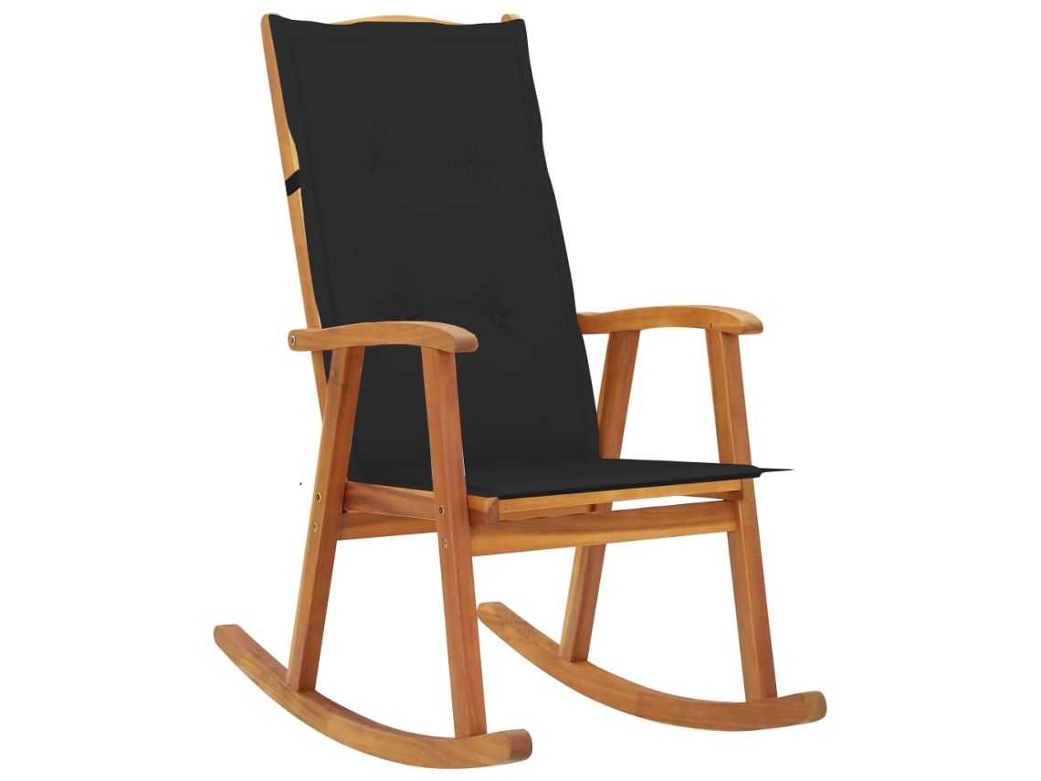 Cadeira De Baloiço Com Almofadões Madeira De Acácia Maciça Dkd Home Decor