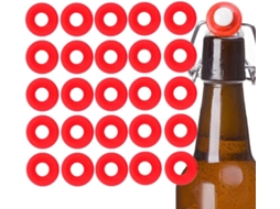 25 Juntas Grolsch Para Garrafas Com Tampa De Rosca, De Silicone, Vermelhas, Macias, Anti-vazamento