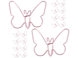 18-Clipes de Papel Decorativos Ferro Em Formatos Criativos Na Cor Rosa, Clips de Mesa Fáceis Segurar, Idealis Para