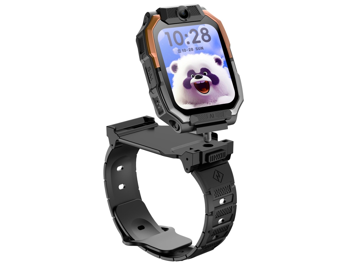 Smartwatch Infantil 4g Com Pulseira Para Pescoço E Câmera Dupla Mdug (preto)