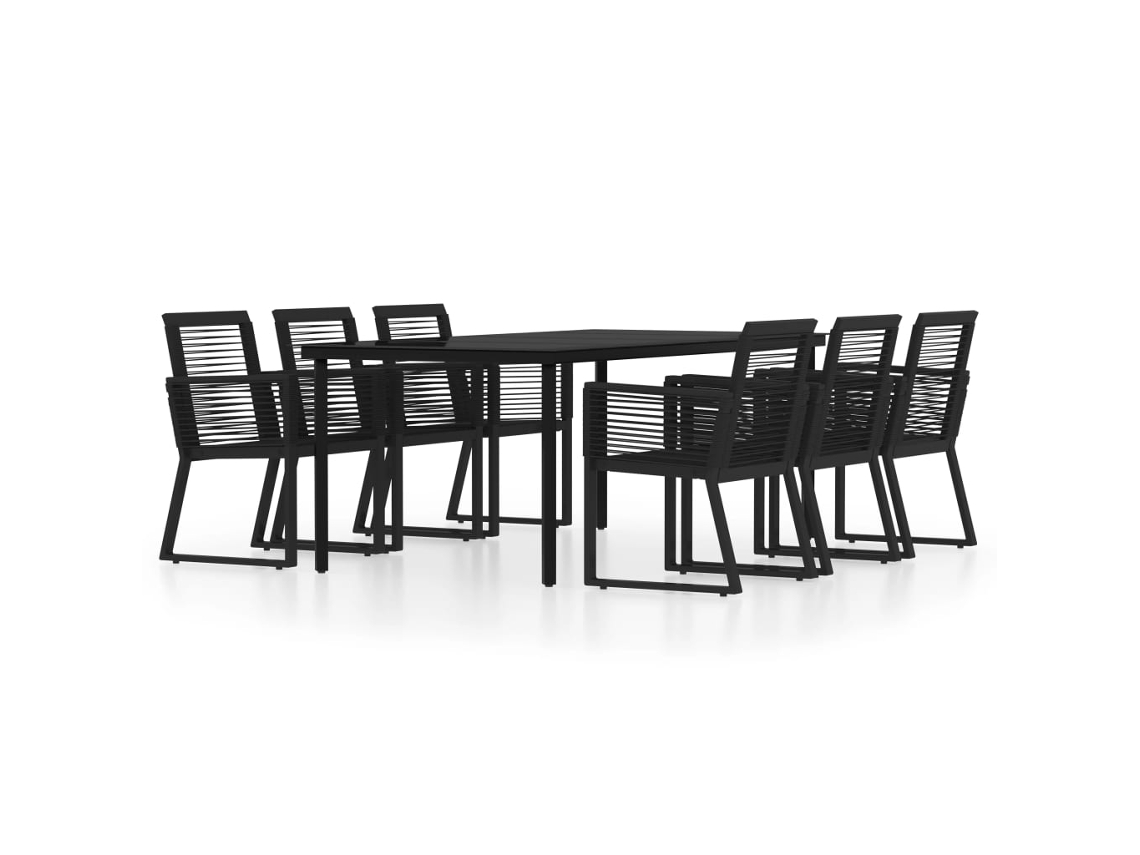 Dining Set, Dining Sets Vidaxl Preto Aço (mesa Com 200 Cm De Comprimento)