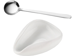 Conjunto De Utensílios Café Com Prato Medidor Cerâmica E Colher Aço Inoxidável, Acessórios Bar De Café, Ideal