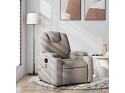 Vidaxl Poltrona De Massagens Reclinável Tecido Cinzento-acastanhado