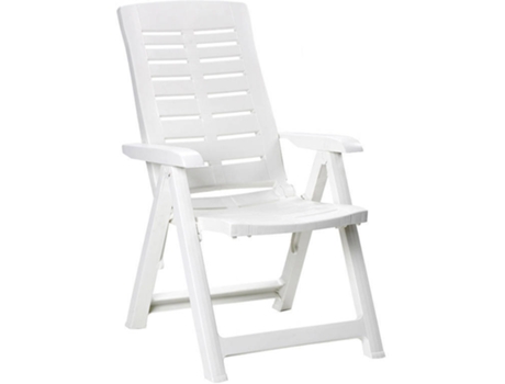 CADEIRA DE RESINA DOBRAVEL MULTIPOSIÇÕES COR BRANCO 60X61X109CM 6,2KG SOMENTE PARA USO DOMESTICO IPAE PROGARDEN