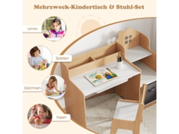 Conjunto de mesa de estudo com cadeira e prateleiras, branco e natural NORTHIX