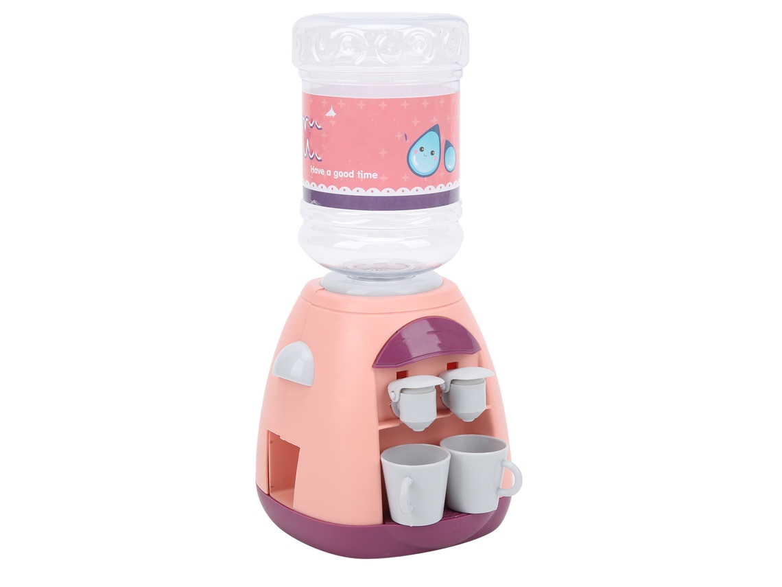 Dispenser De Bebidas Mini Para Crianças Com Efeito Sonoro Brinquedo Educativo Simulação Cozinha Rosa