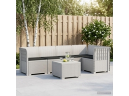Vidaxl Sofá De Jardim De 5 Pessoas Com Almofadas Visual De Rattan Pp