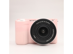 Capa para Sony Zve10m2 Capa de Silicone com Textura de Lichia para Câmera CUICH (rosa Claro)