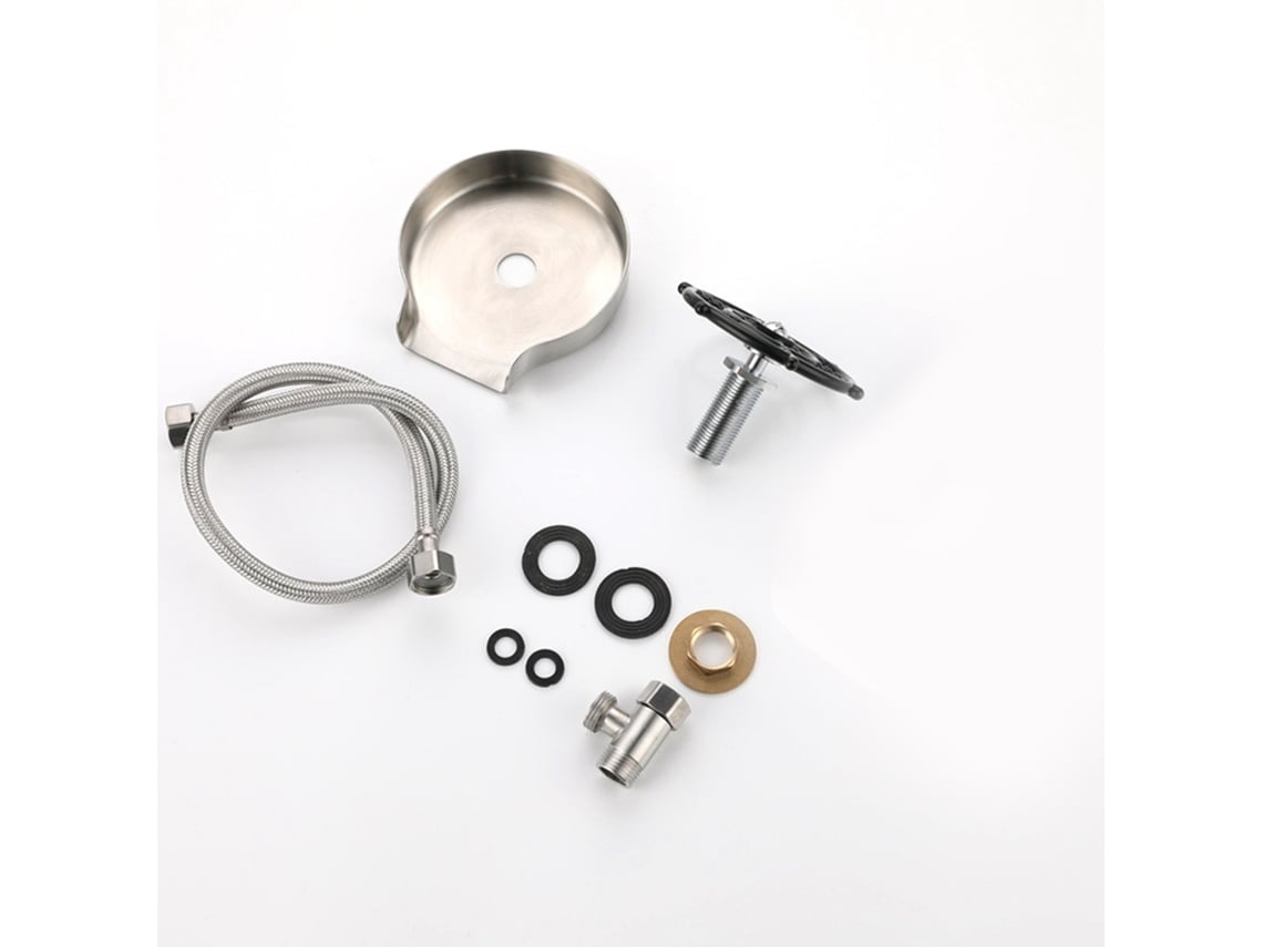 Enxaguador de copos inox de alta pressão com mangueira 60cm e válvula em T 1/2 para lava-louças | S/MARCA