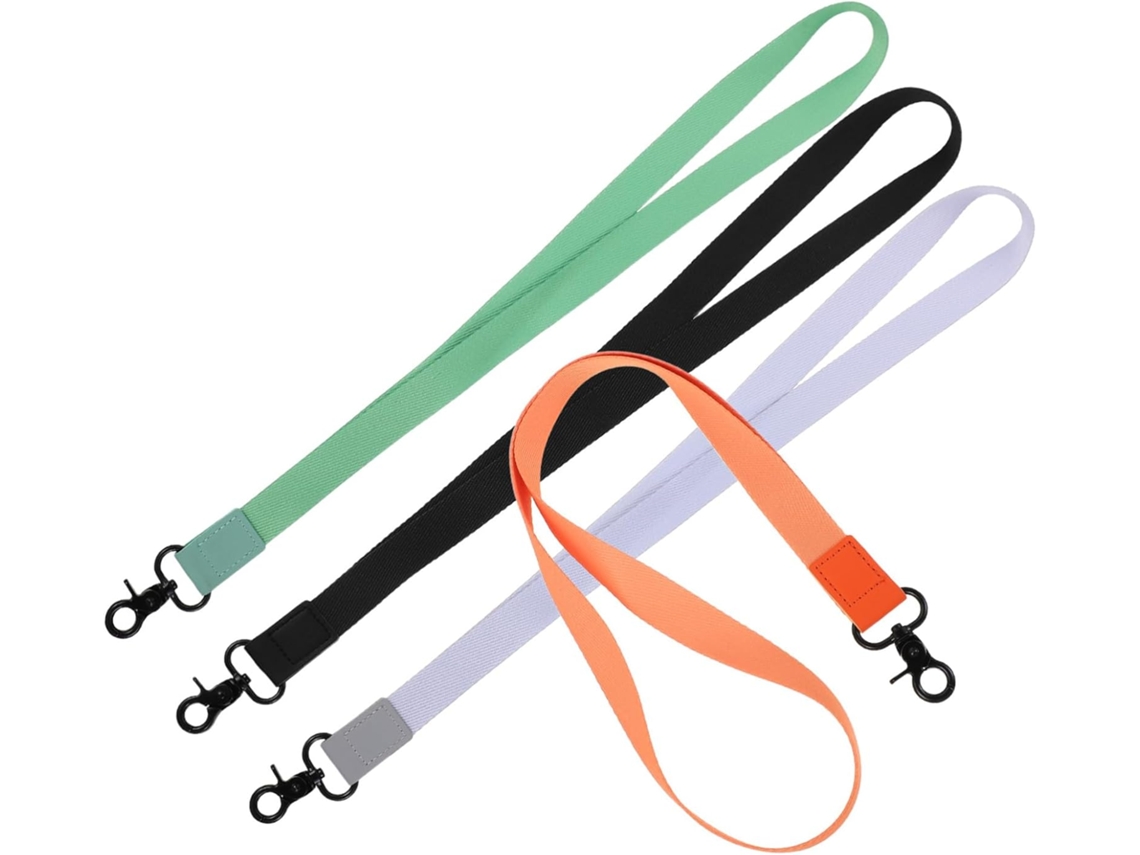 Conjunto De 4 Cordões Para Crachás E Chaveiros, Unissex, Em Algodão E Poliéster Resistentes, Com Clipe De