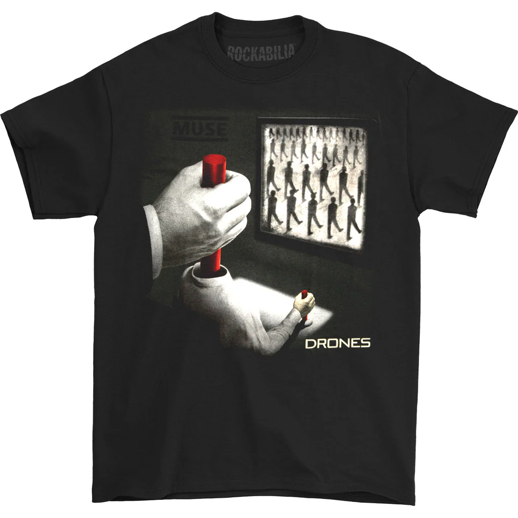 Rockinstone Unisex Muse Drones Cover T-shirt Classic-xl