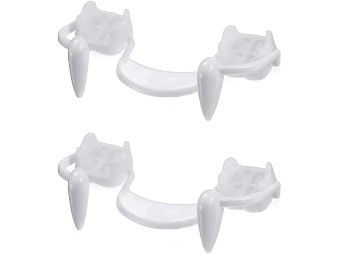 Kit de 4 Dentes de Vampiro Retráteis Fake com Cola S/MARCA