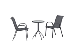 Conjunto Bistrô Jardim 3 Peças Cinzeto Aço MAISON EXCLUSIVE