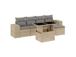 Garden Sofa Set, Garden Sofa Sets Vidaxl Bege Rattan / Vime (n/a)