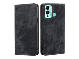 Capa De Celular Em Couro Sintético Escovado Com Proteção Rfid Antirroubo Para Infinix Hot 12 Play