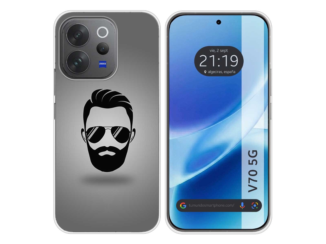 Capa Tumundosmartphone De Silicone Para Vivo V70 5g Com Estampa De Barba Em Desenho Animado