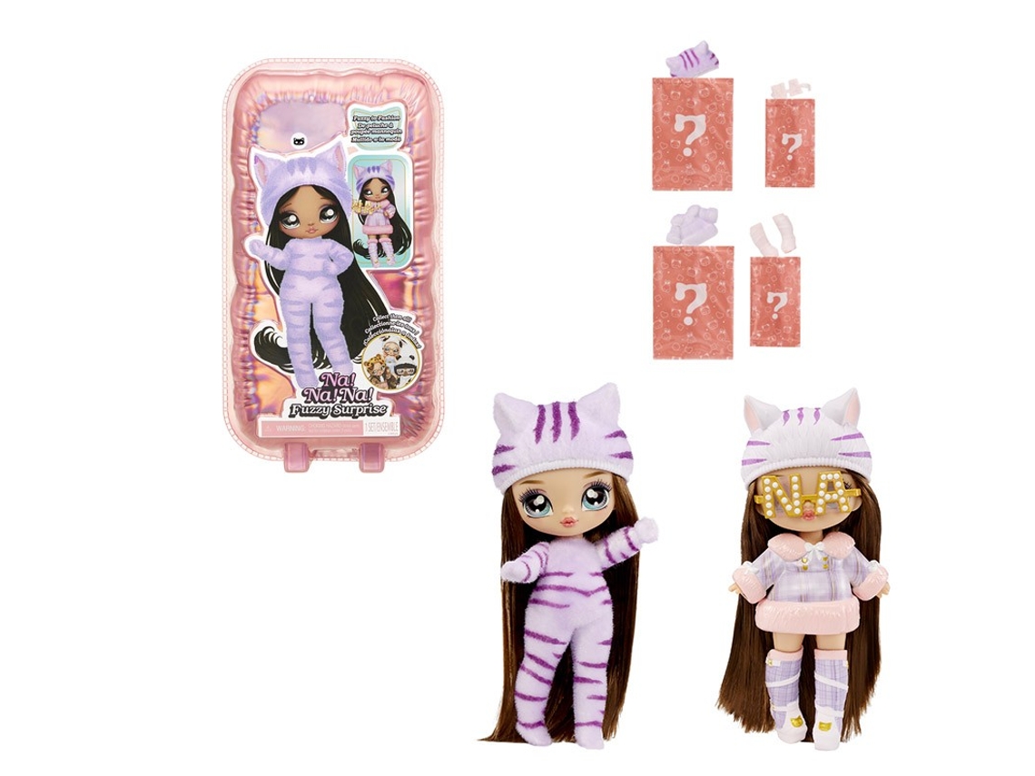 NA NA NA NA SURPRISE Boneca Surpresa Fuzzy Gato Malhado Menina (Idade mínima recomendada: 3 anos)