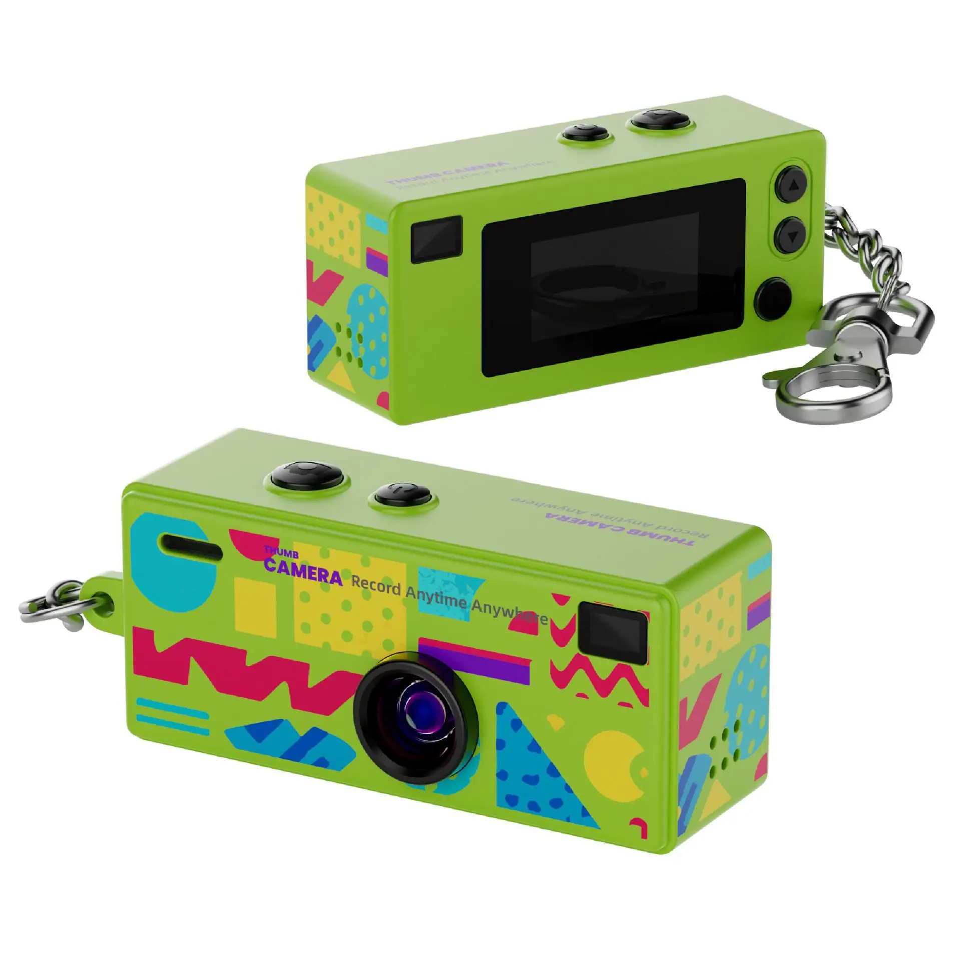 (cyan-16g) Mini Câmera Retrô De 0,96 Polegadas - 1080p - Filmadora Ultracompacta - Com Flash