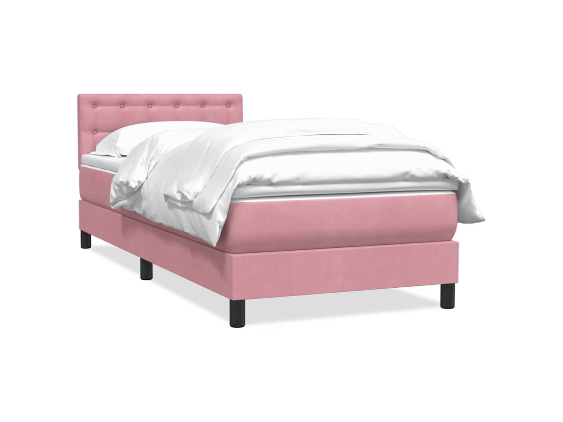Cama com Molas/colchão Rosa 90x220 Cm Veludo MAISON EXCLUSIVE