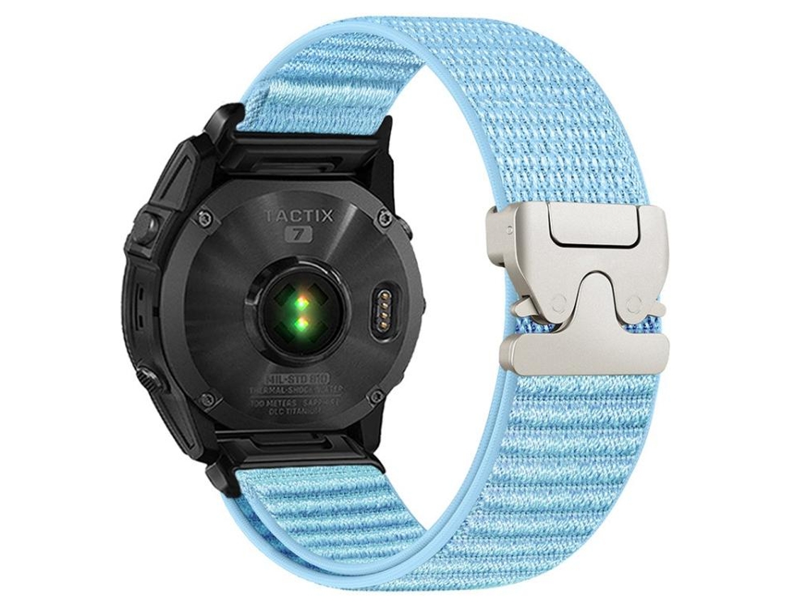 Bracelete para Garmin Nylon trançado estampa de montanha com fivela de paraquedas e ponteiras de metal azul ilha XIAOMOYU (20mm)