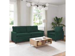 Vidaxl Conjunto De Sofás 2 Unid. Verde-escuro Veludo