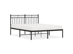 Estrutura de Cama com Cabeceira Metal Preto MAISON EXCLUSIVE 140x190 cm
