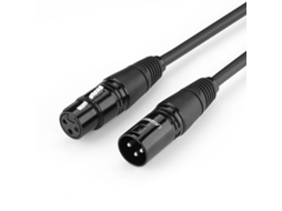 Cabo Lurelia XLR Macho/Fêmea 2 M Preto, para Teclados, Pianos, Sintetizadores e Microfones