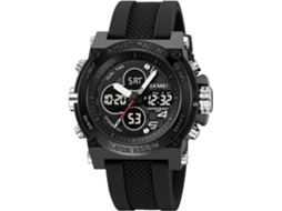 Lurelia Relógio Digital Desportivo, Visor Digital, Led, Cronómetro, Alarme, Data/calendário, 12/24h, Luminoso, Duplo Fuso/mostrador, 53 Mm, Borracha