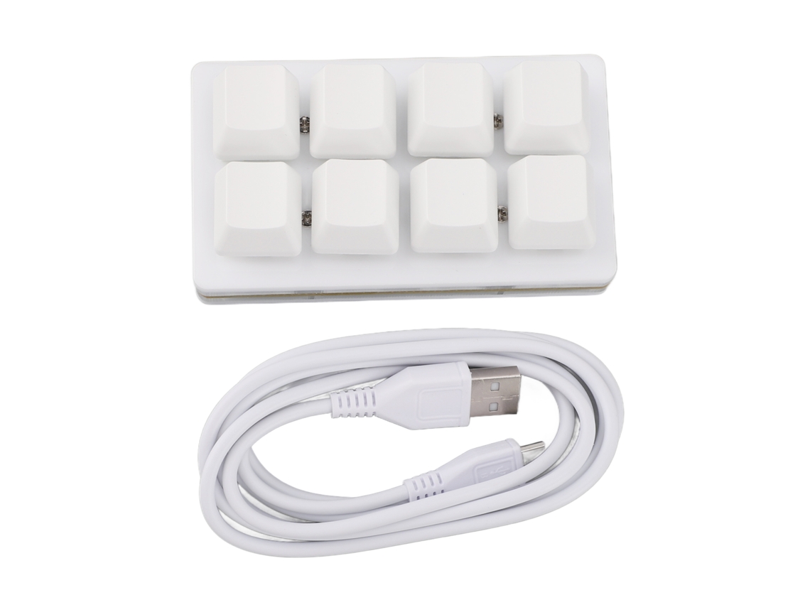 Teclado Mecânico Mini 8 Teclas com Interruptor Azul Hot Swappable para Atalhos de Copiar e Colar | S/MARCA