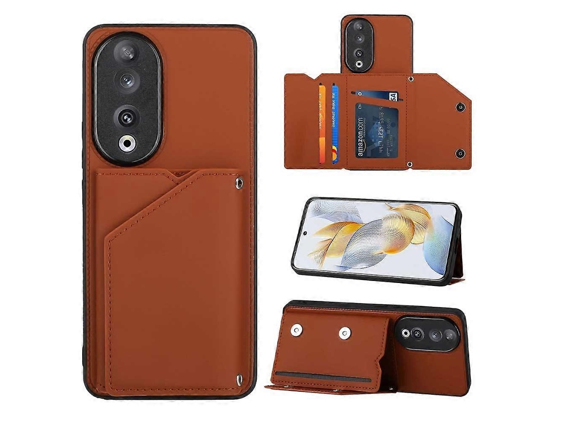 Capa Para Celular Honor 90 Com Toque Aveludado Em Pu + Tpu + Pc E Compartimentos Para Cartões.