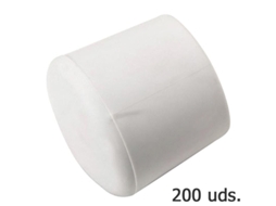Contera plastico redonda exterior blanca 14 mm. bolsa 200 unidades