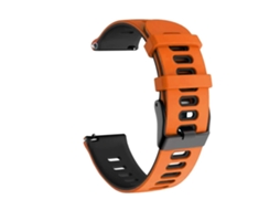 Pulseira De Silicone Bicolor 20 Mm, Compatível Com Huawei Watch Gt 3 42, Laranja E Preta.