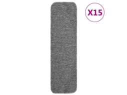 Vidaxl Tapetes Antiderrapantes Retang. P/ Escadas 15pcs 75x20 Cm Cinza