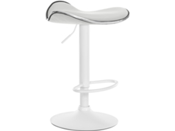 Banqueta de bar X1 Assento ergonômico em PVC branco Base em formato de trombeta em metal branco 10_0005387