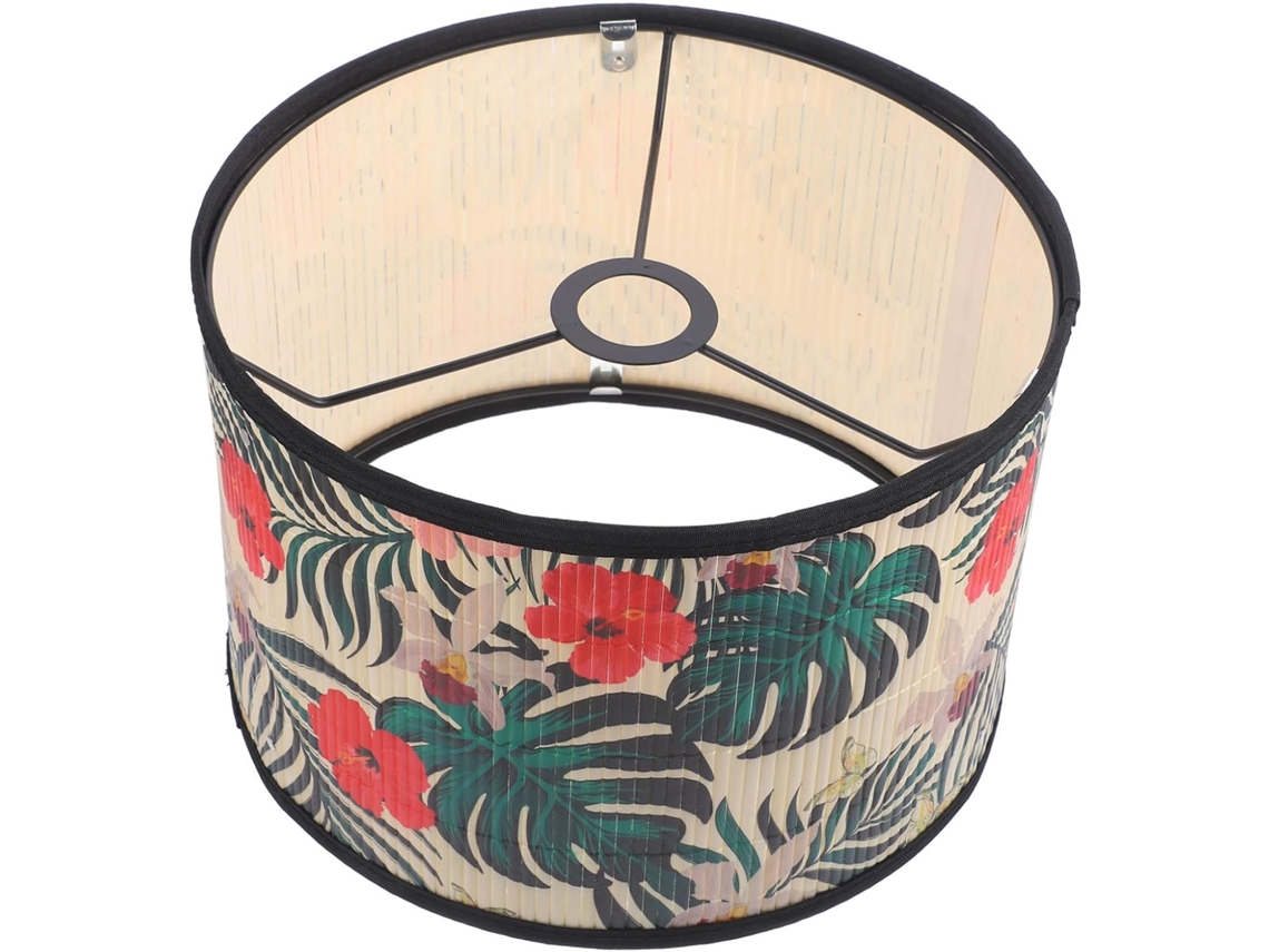 Luminária Pendente Vintage de Bambu Estampado, Estilo Rústico para Casa, Hotel e Escritório. SFUSHOS