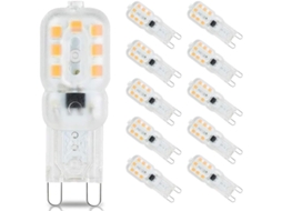 Lâmpada LED G9 Branca Quente 3000k 3w Equivalente a Halógena 33w 360° 220-240v Pacote com 10 unidades
